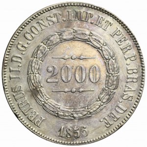 Brazylia, 2000 reis 1856, ładne