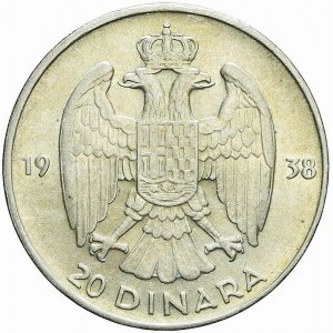 Jugosławia, Piotr I, 20 dinarów 1938