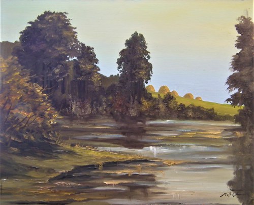 Marian Ostrowski,Pejzaż z rzeką