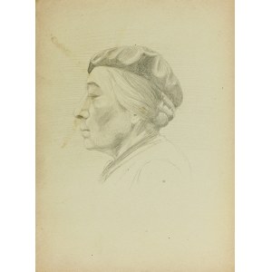 Ludwik MACIĄG (1920-2007), Szkic głowy kobiety w berecie