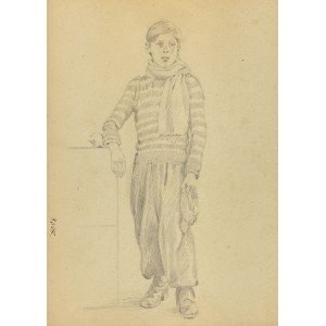 Ludwik MACIĄG (1920-2007), Sketch of a standing boy wearing a scarf and wide pants