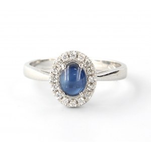 Gold ring(18CT) + diamonds + Sapphire