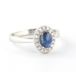 Gold ring(18CT) + diamonds + Sapphire