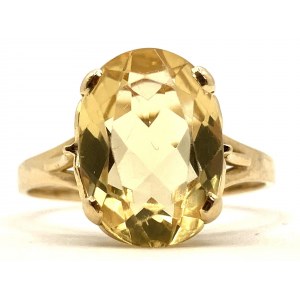 Złoty pierścionek(18ct) z cytrynem 4.45 ct.