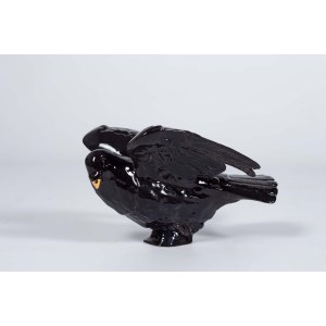 Sylwia Walania-Telega (b. 1995), Black pigeon with spread wings, 2022