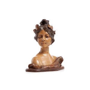 Sculptor unspecified, 20th century, Art Nouveau bust of a woman
