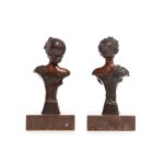 Sculptor unspecified, French?, 20th century, Female busts - ASTA and NORMA