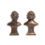 Sculptor unspecified, German , 20th century, Busts of the Masters - Mozart and Beethoven