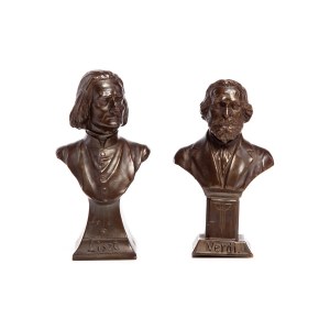 Sculptor unspecified, German , 20th century, Busts of the Masters - Verdi and Liszt