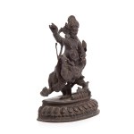 Rzeźbiarz nieokreślony, XX w., Figurka buddyjskiego boga Jambhala na smoku