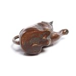 Bildhauer unbestimmt, 20. Jahrhundert, Krug mit Deckel in Form einer Maneki-Neko Katze