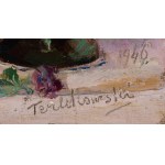 Włodzimierz Terlikowski (1873 - 1951), Martwa natura z karafką / Kwitnące jabłonie (obraz dwustronny