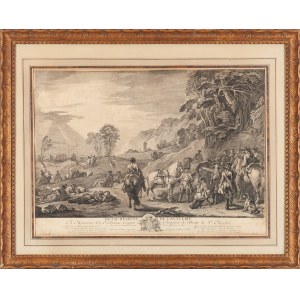 Jacques-Philippe Le Bas (1707 Paris - 1783 Paris), Cavalry troop according to Charles Parrocel (in the assembly of the Stanislaus Augustus Poniatowski collection), 18th century.