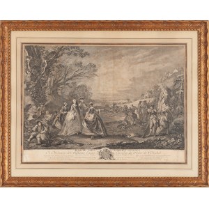 Jacques-Philippe Le Bas (1707 Paris - 1783 Paris), Standbild der Schweizergarde nach Charles Parrocel (in der Montierung der Sammlung von Stanislaus Augustus Poniatowski), 18.
