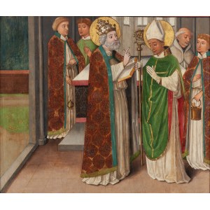 German painter, 15th century, Ordination of St. Mark as bishop by St. Peter, ca.1460