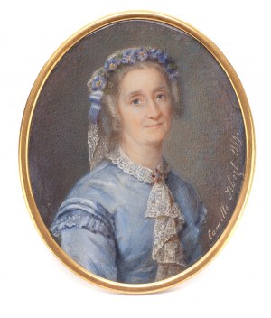 Camille Isbert (1822 Paryż - 1911 Paryż), Para miniatur — Lech Mniszech i Anna Elżbieta Potocka, 1869