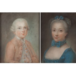 Polish painter, 18th century, Pair of portraits - Izabela Czartoryska Flemming and Konstanty Adam Czartoryski as children