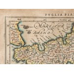 Puglia Piana, Copper engraved map, hand colored, 18th century