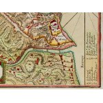 Plan de la Ville de Geneve, Copper engraved map, hand colored, 18th century