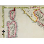 Map, Southern Italy, Hand colored lithograph
