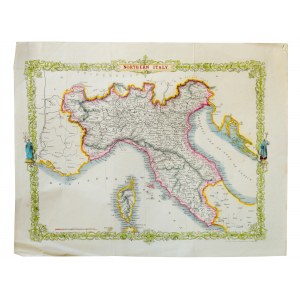 Map, Northern Italy, Hand colored lithograph