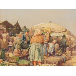 Anton (Toni) Welzl, active 1st half 20th century, The Naschmarkt in Vienna