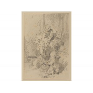 Hans Makart, Salzburg 1840 - 1884 Vienna, Two children at rock spring