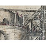 Erection of the obelisk in St. Peter's Square in Rome 1586, Copperplate, Dated 1586