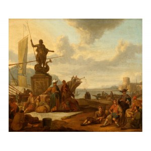 Johannes Lingelbach, Frankfurt am Main 1624 - 1674 Amsterdam, Southern harbor scene