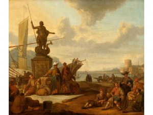 Johannes Lingelbach, Frankfurt am Main 1624 - 1674 Amsterdam, Southern harbor scene