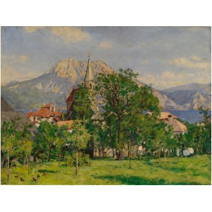 Johann Victor Kraemer, Adamsthal 1861 - 1949 Vienna, View of Altmuenster