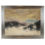 Austrian painter of the 20th century, Winter landscape, Oil on plate