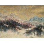Austrian painter of the 20th century, Winter landscape, Oil on plate