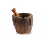 Mortar with pestle, 16./17. Century, Wood cut