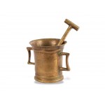 Mortar with square handle, 17th century, Cast bronze