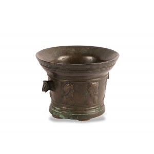 Mortar with two handles, 16./17. Century, Cast bronze