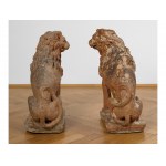 Pair of sitting lions, Italy, 18./19. Century