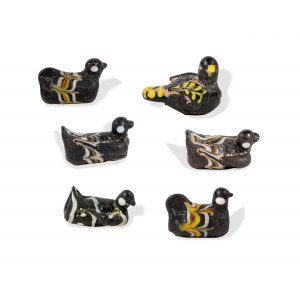 Phoenician sand core glass, Six swimming birds