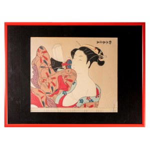 Suzuki Harunobu, Edo 1724 - 1770 Tokyo, Beautiful woman/erotica