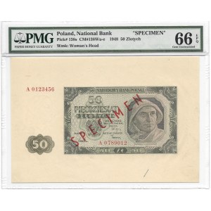50 złotych 1948 - SPECIMEN - dotychczas NIENOTOWANY