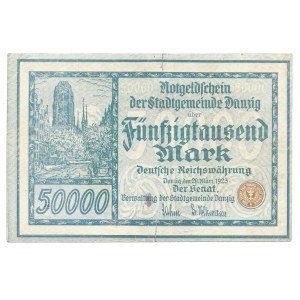 Gdańsk - Danzig - 50 000 marek 1923 - ilustrowany w katalogu Czesława Miłczaka