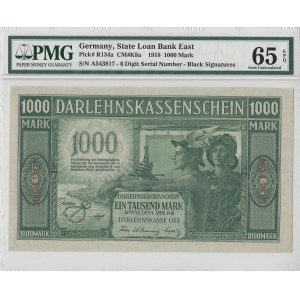 Kowno - 1000 marek 1918 - numeracja 6 cyfrowa - PMG 65 EPQ -