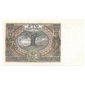 100 złotych 1934 - AV - dodatkowy znak wodny dwie kreski na dolnym marginesie -