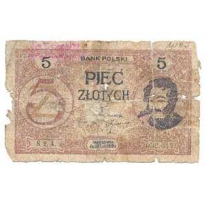 5 złotych 1919 - S.2.B - fałszerstwo