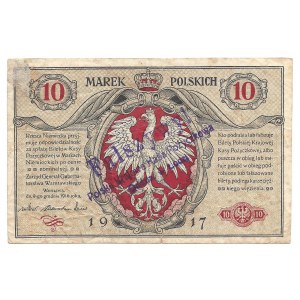 10 marek polskich 1916 - fałszerstwo - wyłapany - ostemplowany