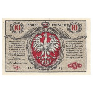 10 marek polskich 1916 - fałszerstwo - nieostemplowany - bez znaków wodnych -
