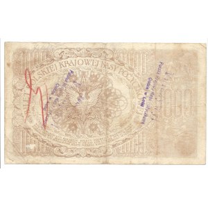 1000 marek 1919 - Ser. ZO. - fałszerstwo - papier ze znakami wodnymi