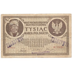 1000 marek 1919 - III Ser.A. - fałszerstwo - wyłapany przez: Kasa Skarbowa w Łodzi