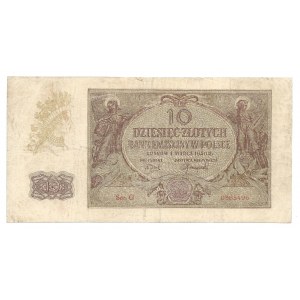 10 złotych 1940 - G - fałszerstwo - papier bez znaków wodnych