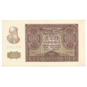 100 złotych 1940 - A - ze stemplem FALSCH